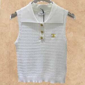CELINE Women's White Tank Top